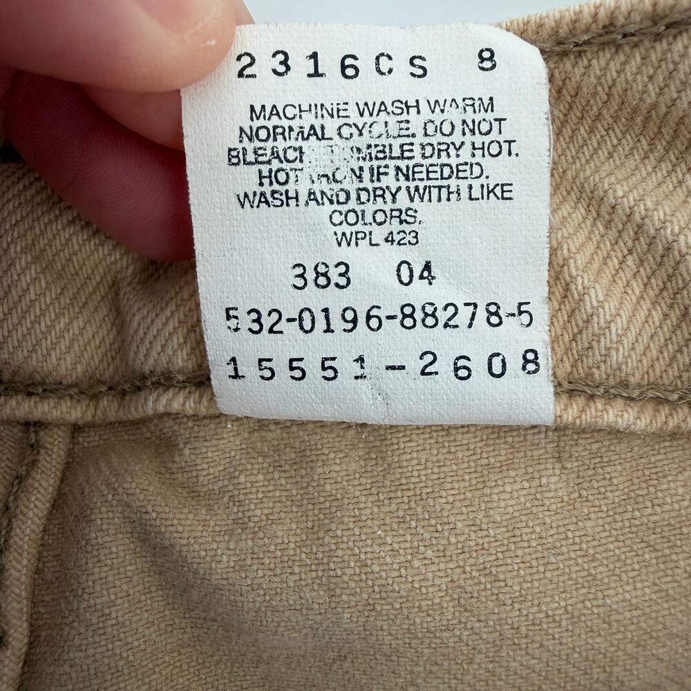 VTG Levis 551 Womens sz 12 MED Beige Cotton Made in USA Relaxed Tapered Fit - Picture 9 of 13